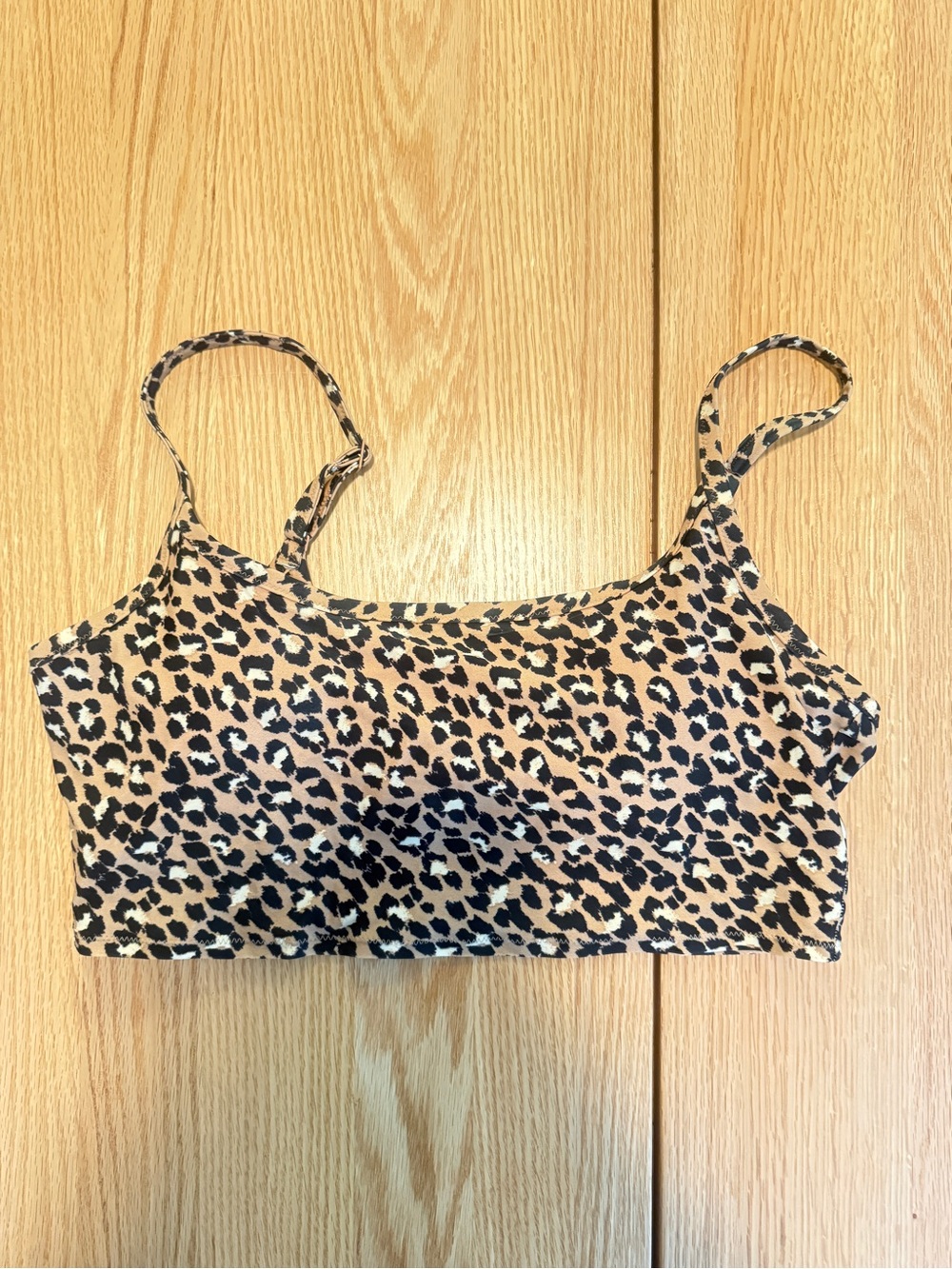 Aerie Leopard Print Scoop Bikini Swim Top Large